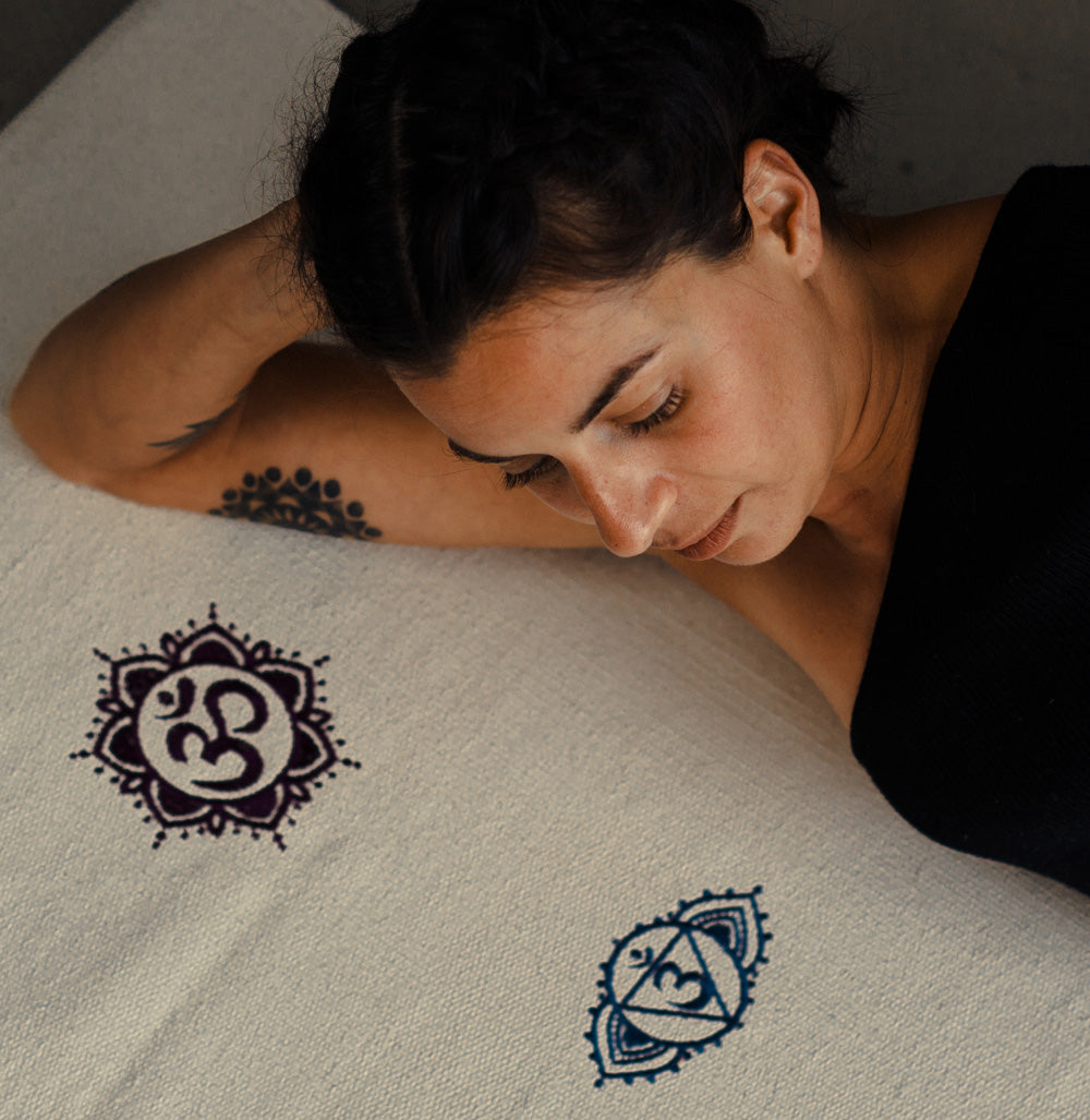 chakras organic cotton yoga rug