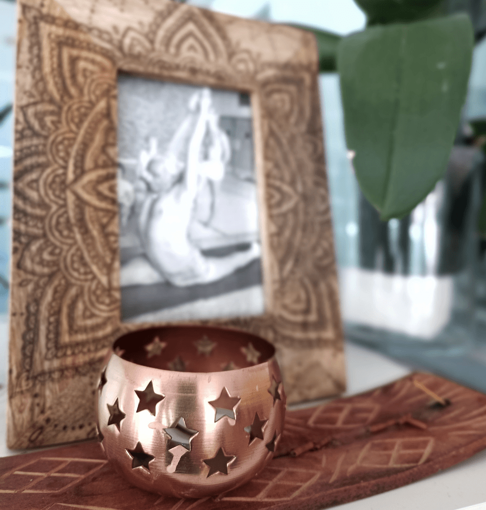 Copper yoga candle