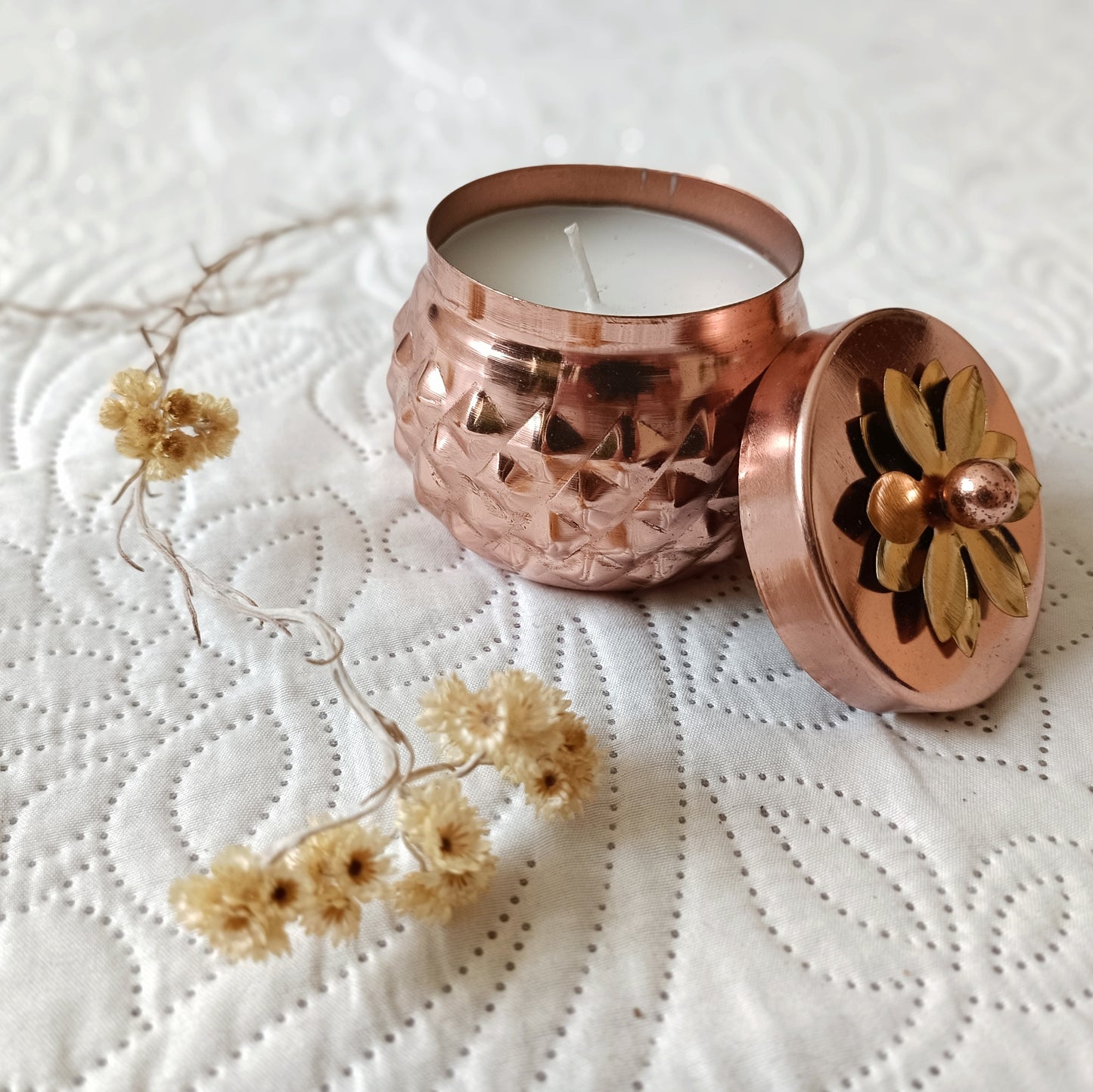 yoga copper candle