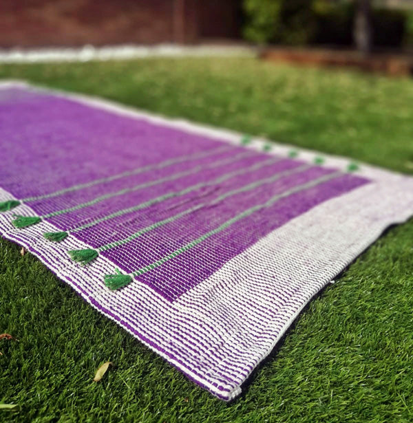 Experience Yoga Bliss with our Hand-Woven Organic Cotton Yoga Mat