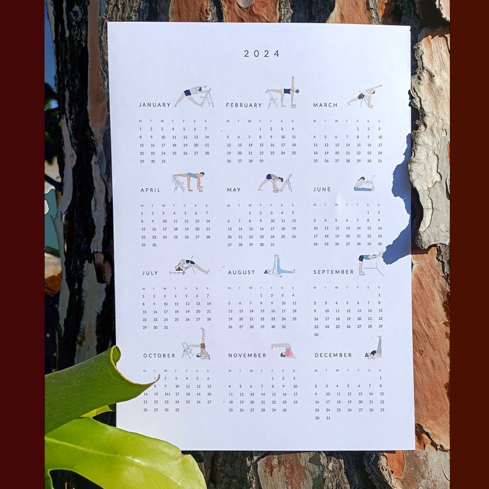 yoga sequence with props calendar