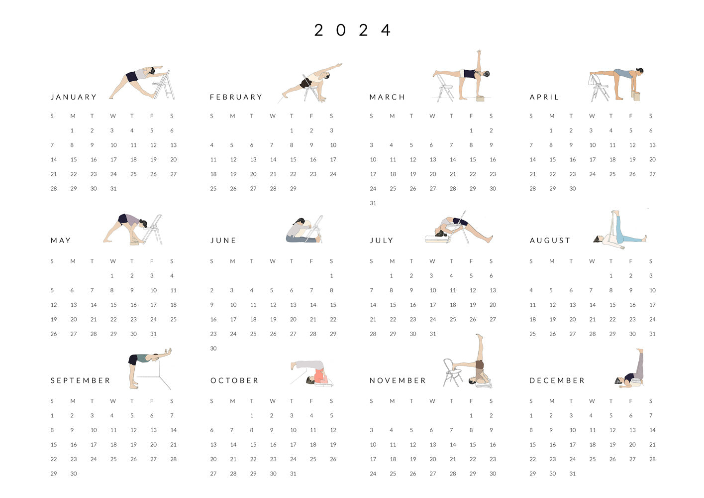 2024 yoga calendar sequence