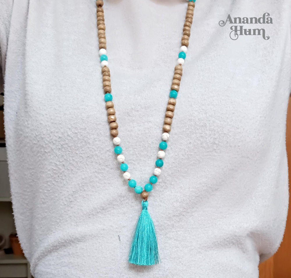 howlite aqua marine gemstones toga mala