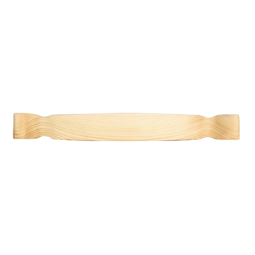wooden iyengar yoga curvature plank on white backgrounf