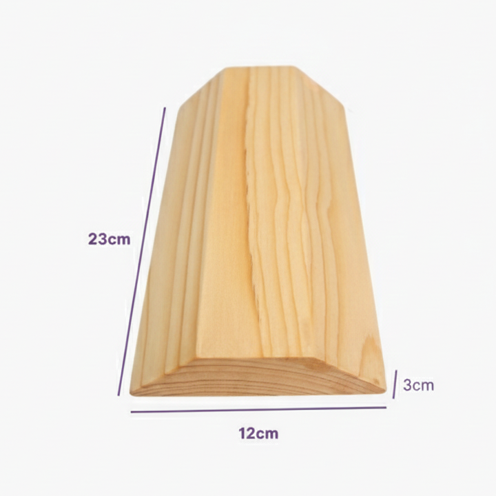 wood yoga heart opening wedge with dimensions