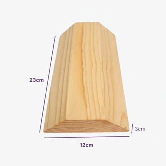 wood yoga heart opening wedge with dimensions