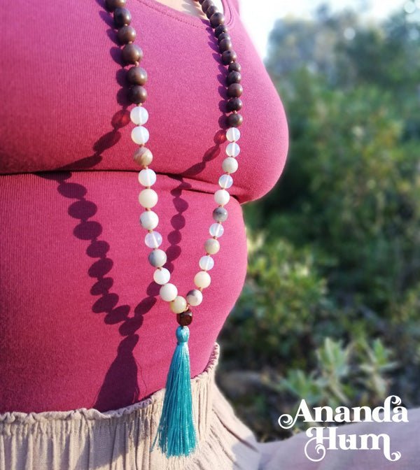 moonstrone and amazonite mala