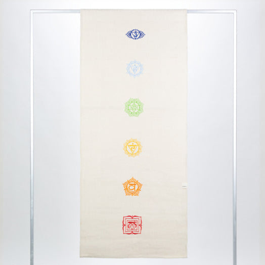kundalini yoga rug with chakras symbols