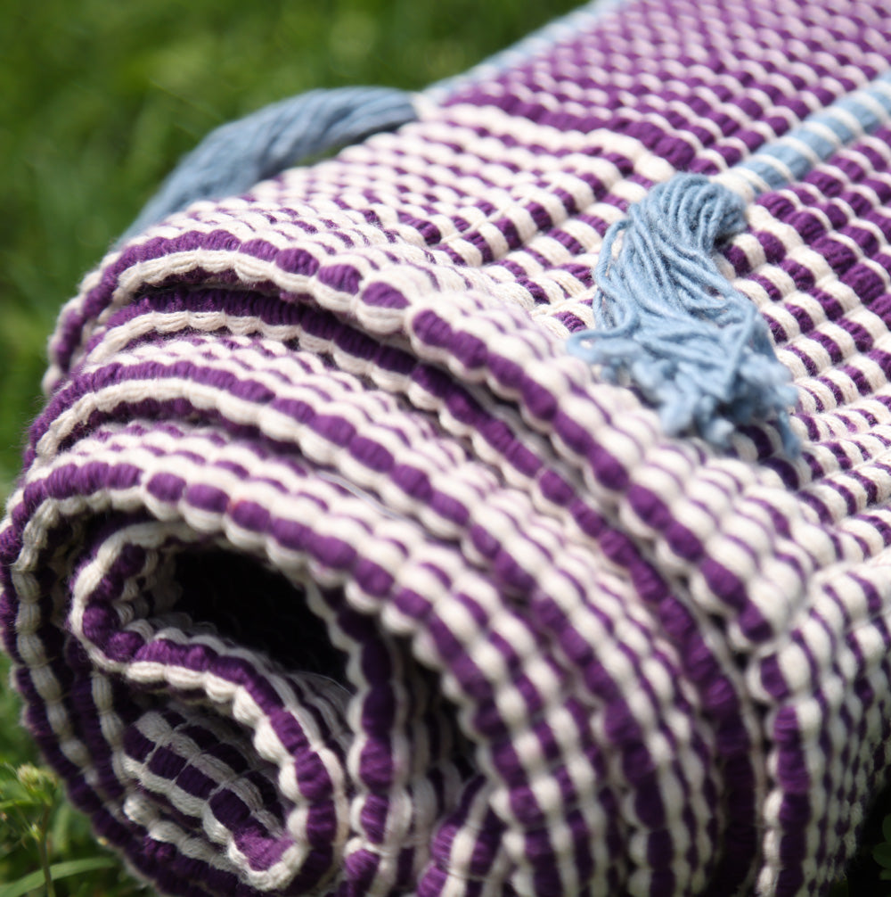 organic cotton yoga rug purple
