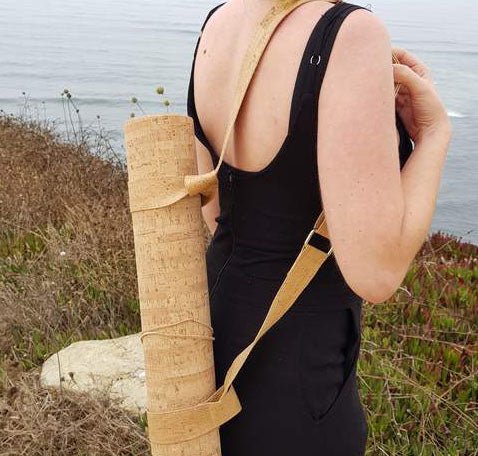 yoga mat strap carrier natural cork