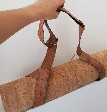 mat carrier strap dark cork