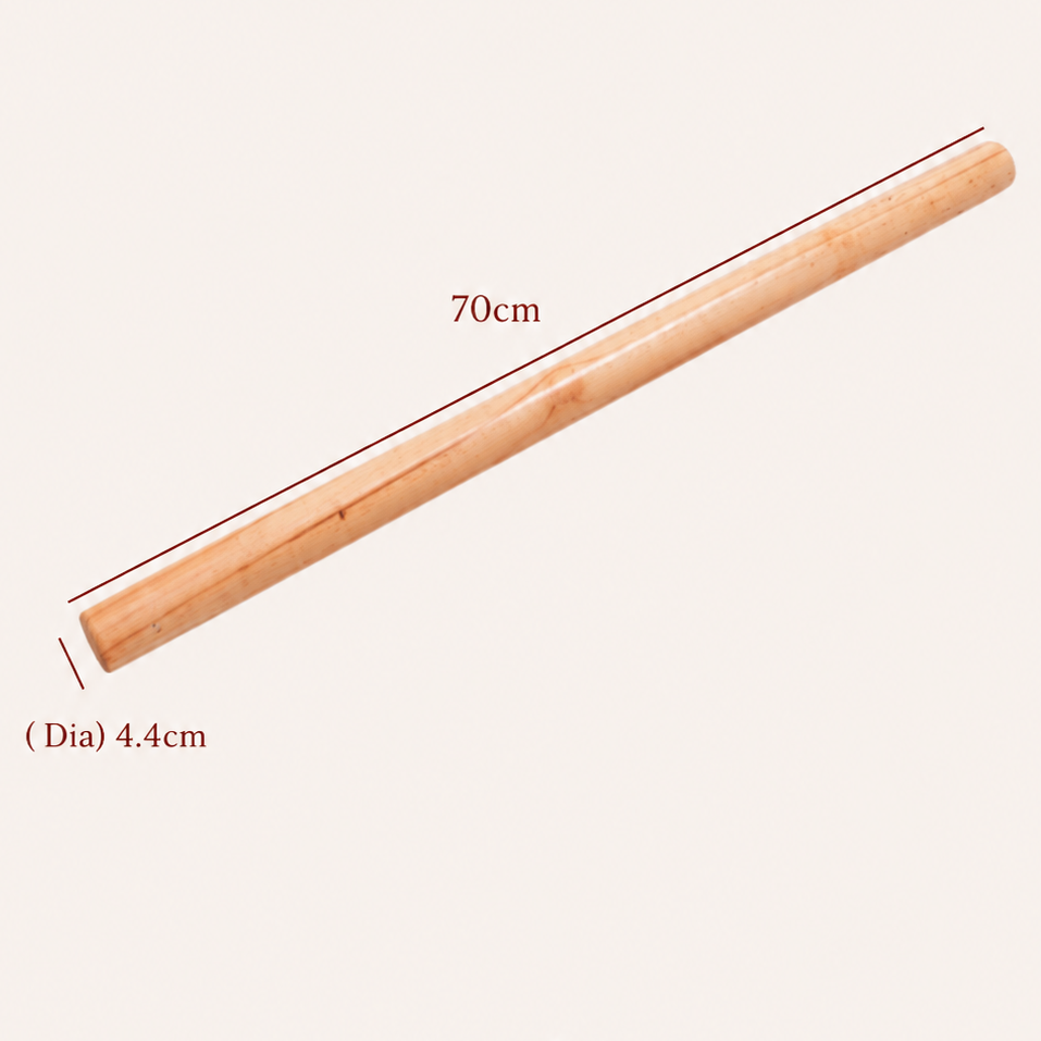 Yoga stick thick with dimensions on a white background