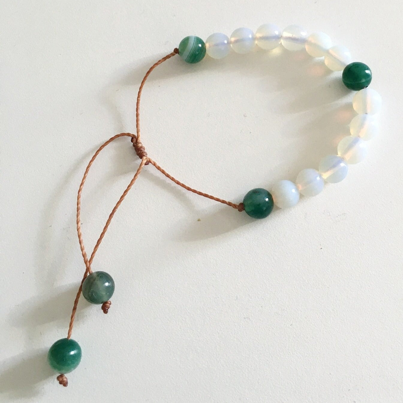 green quartz moonstone bracelet