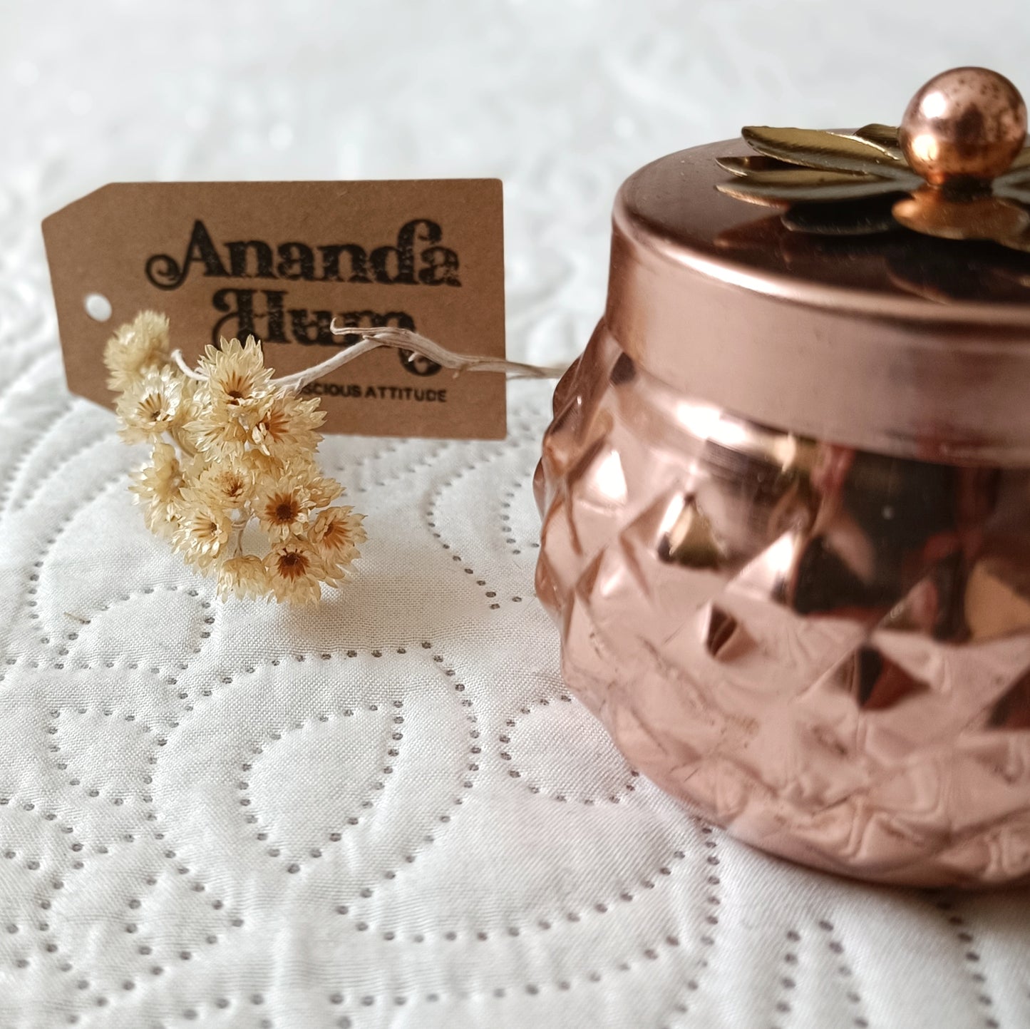 copper handmade yoga candle