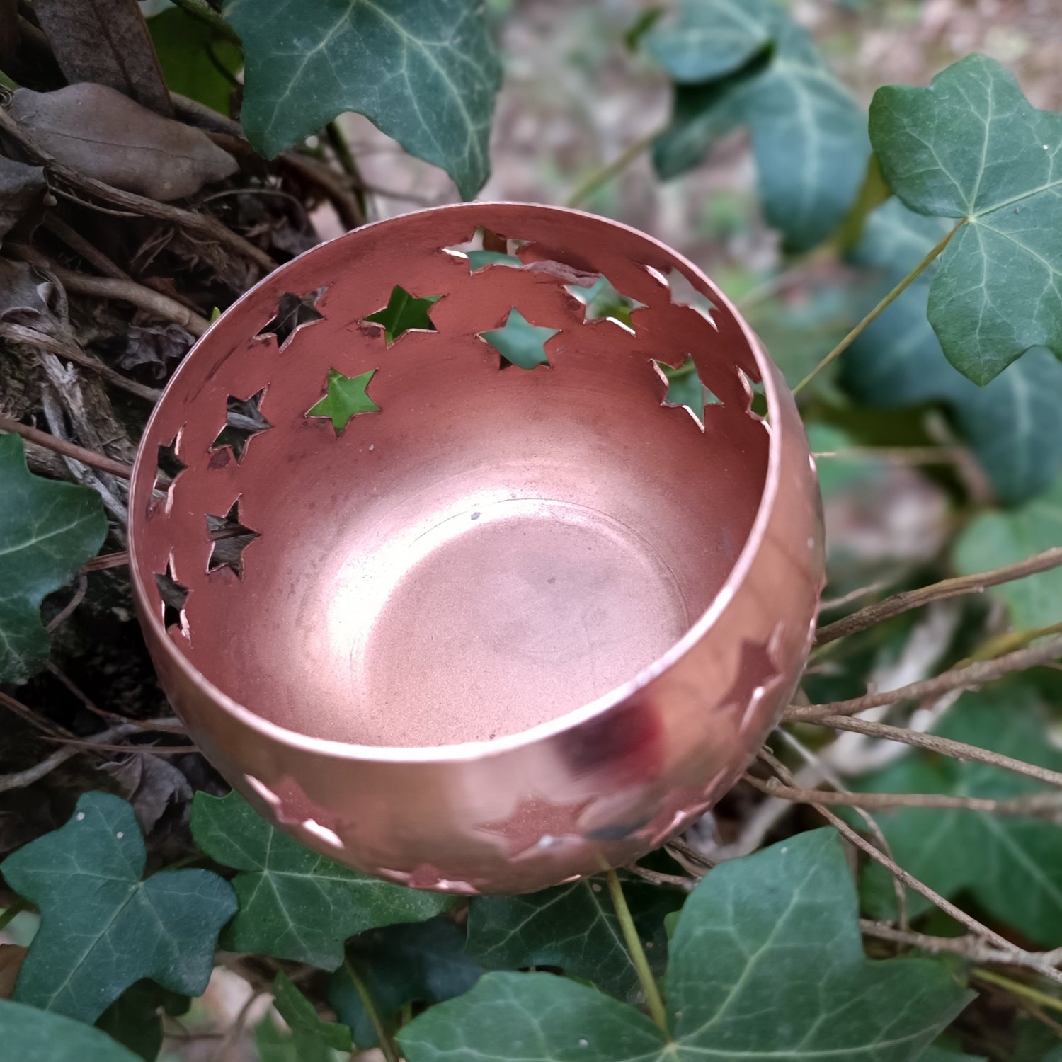 copper candle holder stars