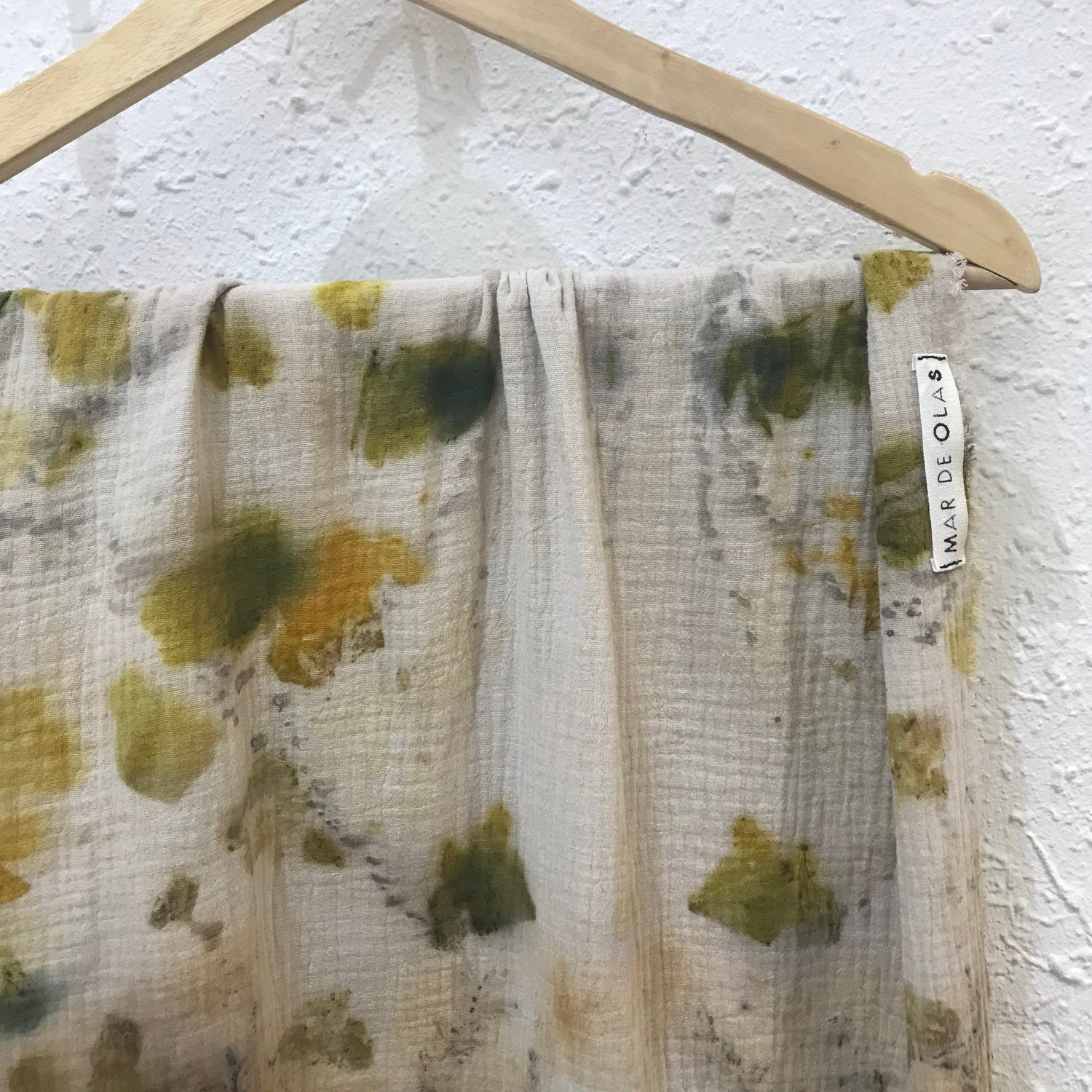 botanical print organic shawl