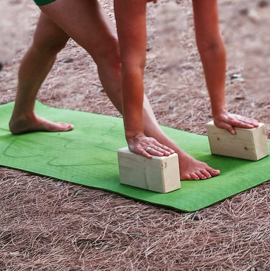 variation with yoga blocks