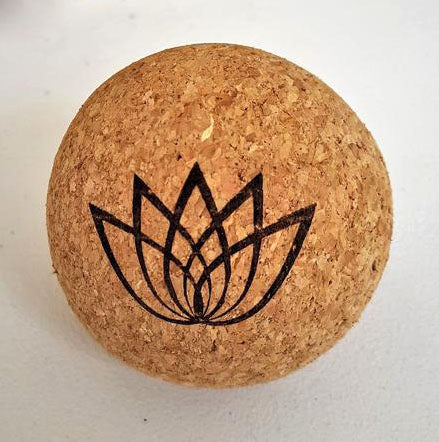 yoga cork massage ball lotus print