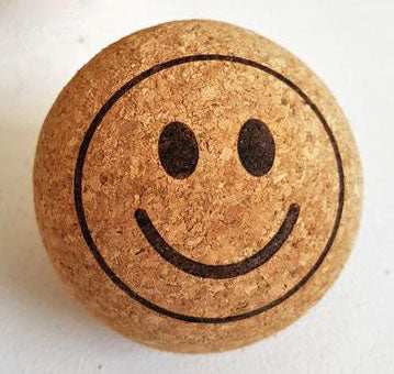 cork massage ball smiley print