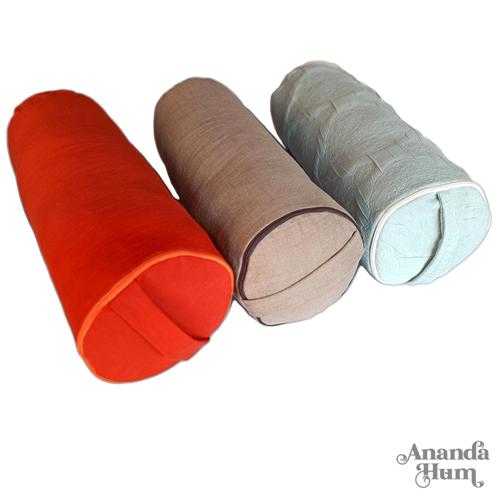 Bolster de yoga cylindrique en coton biologique – Ananda Hum