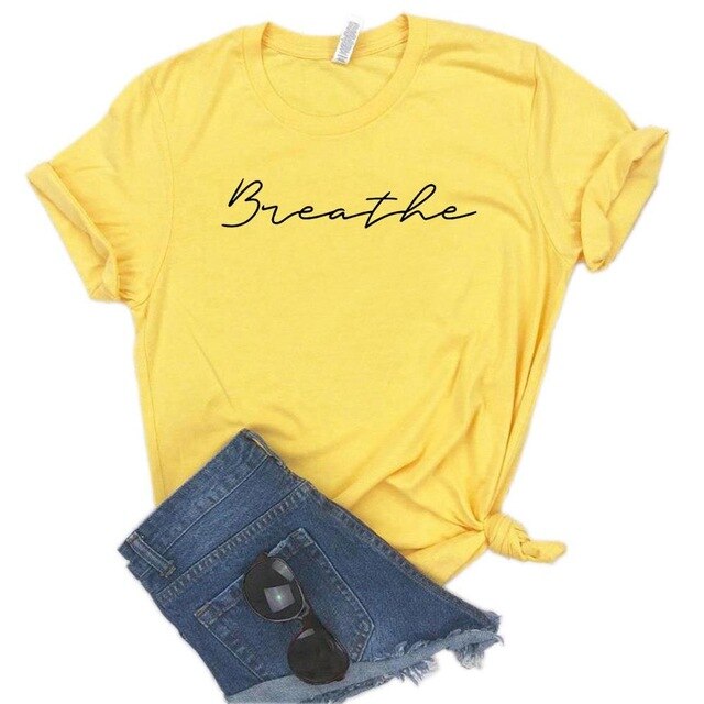yoga tshirt breathe yellow
